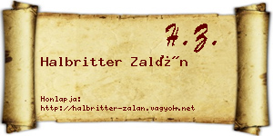 Halbritter Zalán névjegykártya
