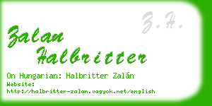 zalan halbritter business card